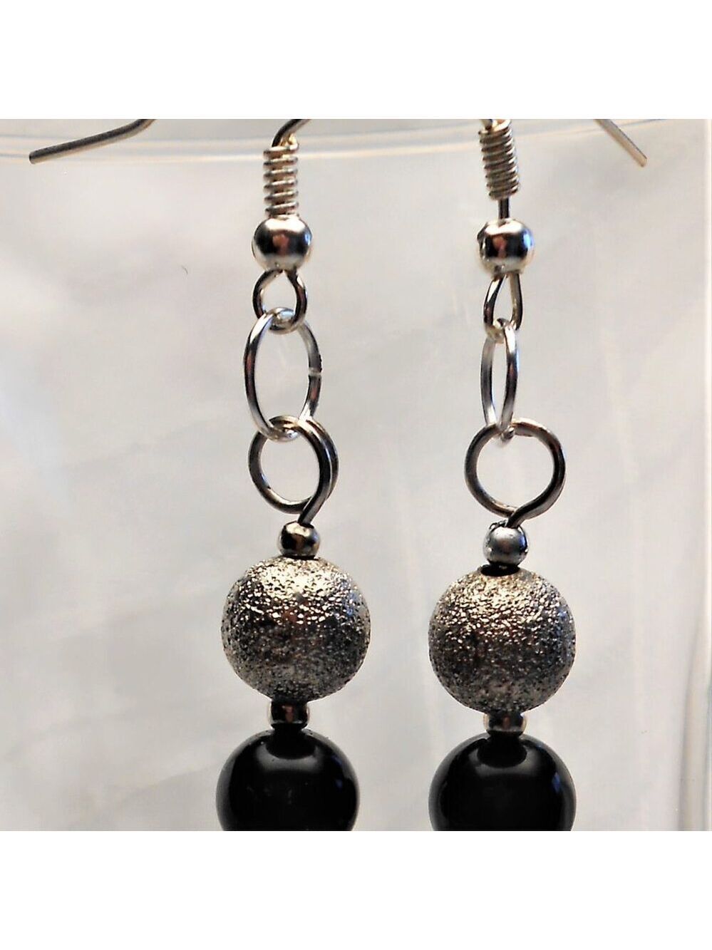 No 490 Handmade earrings with Tibetan silver seahorses charms - Picture 2 of 3